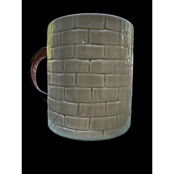 Vintage Dracula & Bat 3D Ceramic Mug With Gothic Brick Pattern - Unique Barware - Picture 5 of 7